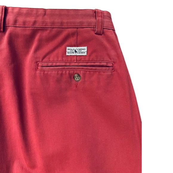 Ralph Lauren chino in Nantucket red, mens pleated chino pants 33x32 - Picture 6 of 16